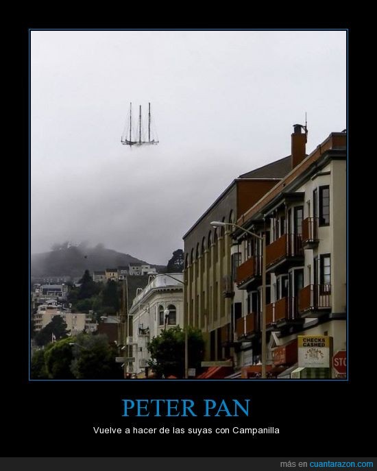 Barco,peter pan,volar,nubes,entre,volador